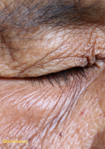 mature skin with fine lines on cheeks and blended cream blush for a natural finish